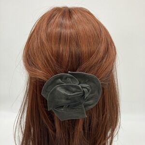 Handmade‎ Hair Clip Barrette Black Leather Boho Hippie Ren Faire Grunge Fairy